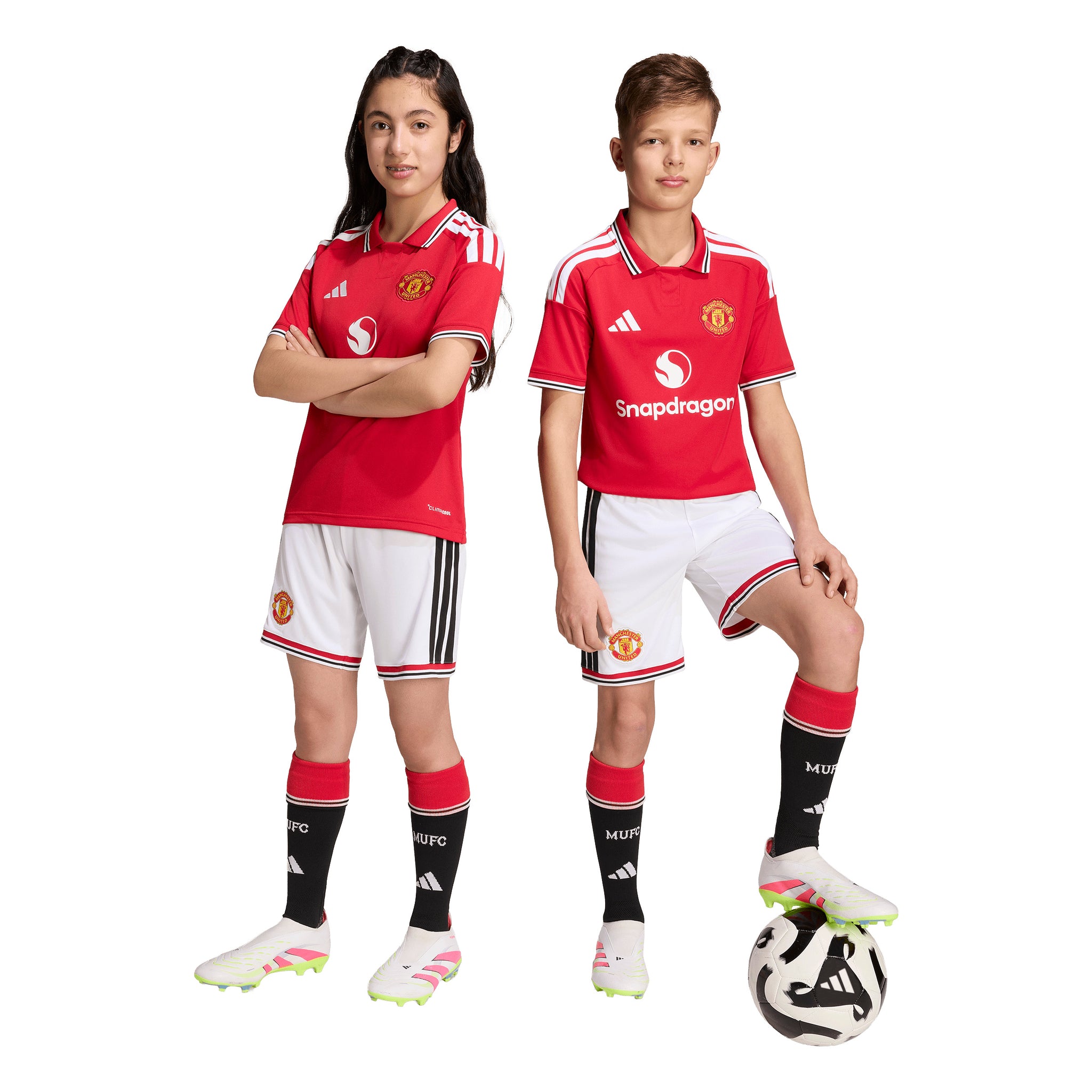 Adidas Manchester United Youth Home Shorts 26/27 White
