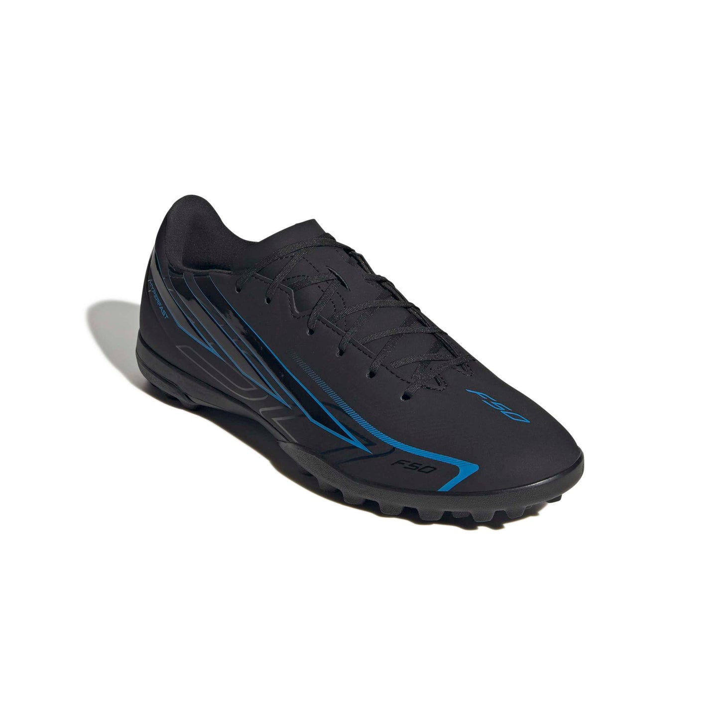 Adidas black and blue F50 Hyperfast astro turf football boots