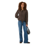 Kaffe Womens Blouse Dotte Coffee Bean/Turtledove Dot