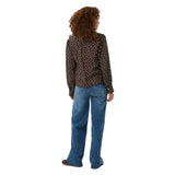 Kaffe Womens Blouse Dotte Coffee Bean/Turtledove Dot
