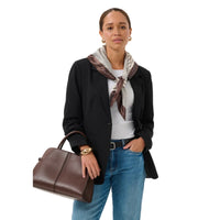 Kaffe Womens Scarf Scarfina Black/Chalk/Coffee Bean