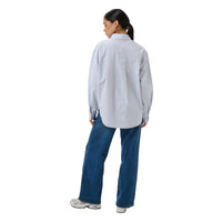 Kaffe Womens Shirt Aster Blue Fog/Chalk/Black Stripe