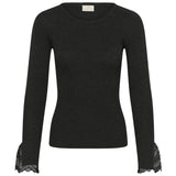 Kaffe Womens Top Amalia Knit Dark Grey Melange