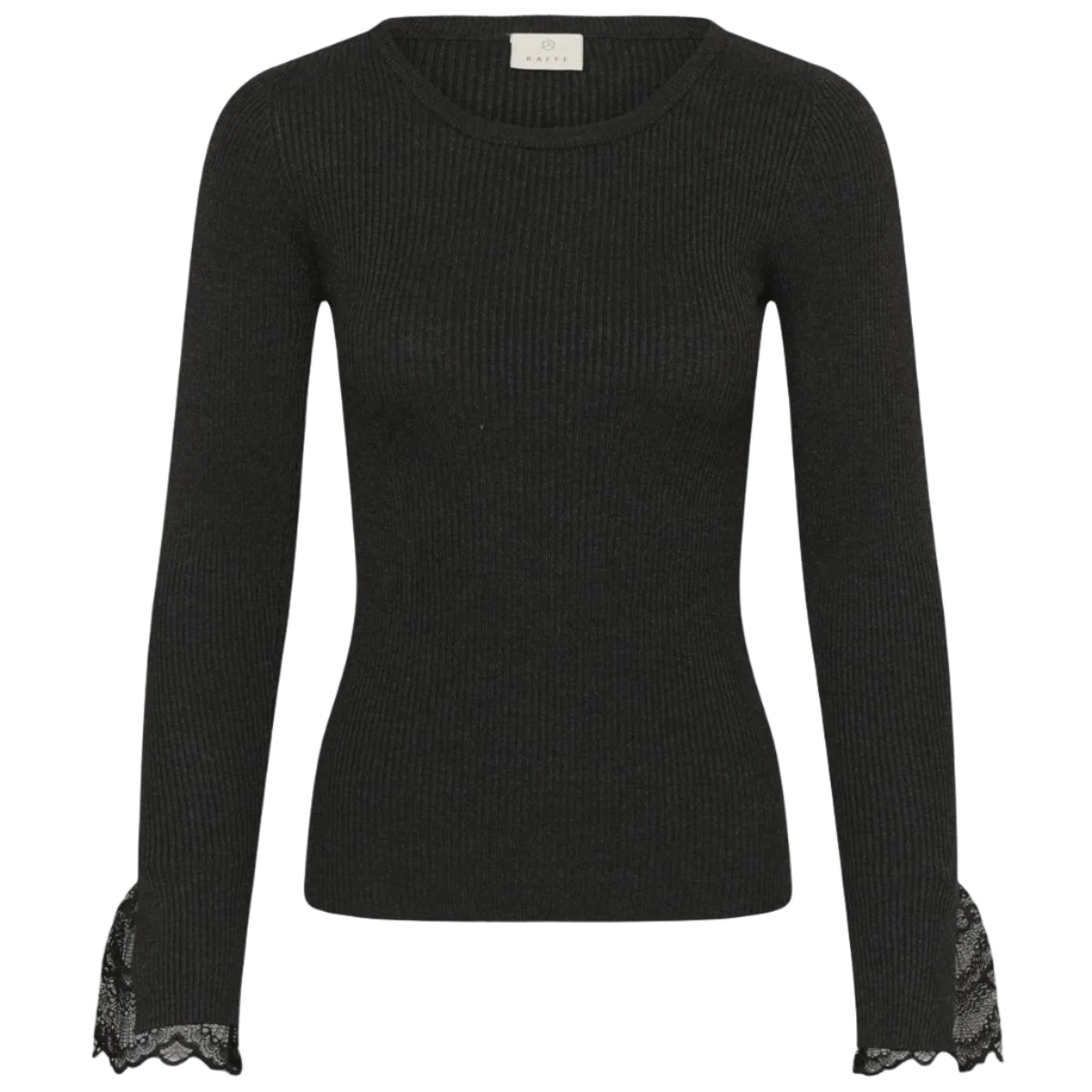 Kaffe Womens Top Amalia Knit Dark Grey Melange