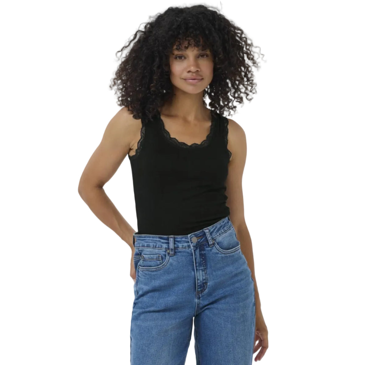 Kaffe women's Omi top in black deep