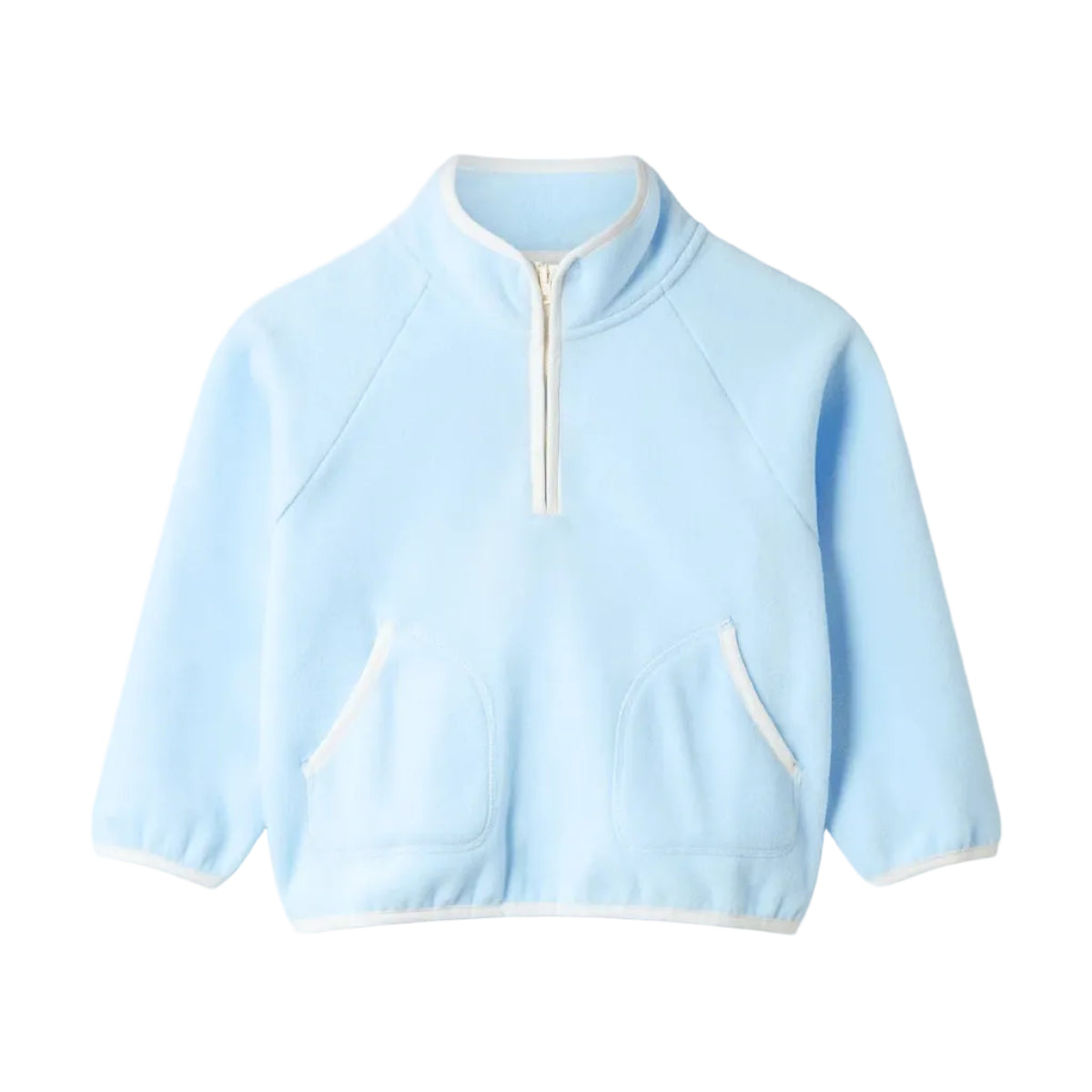 Gym+Coffee kids' polar fleece half zip in glacial blue