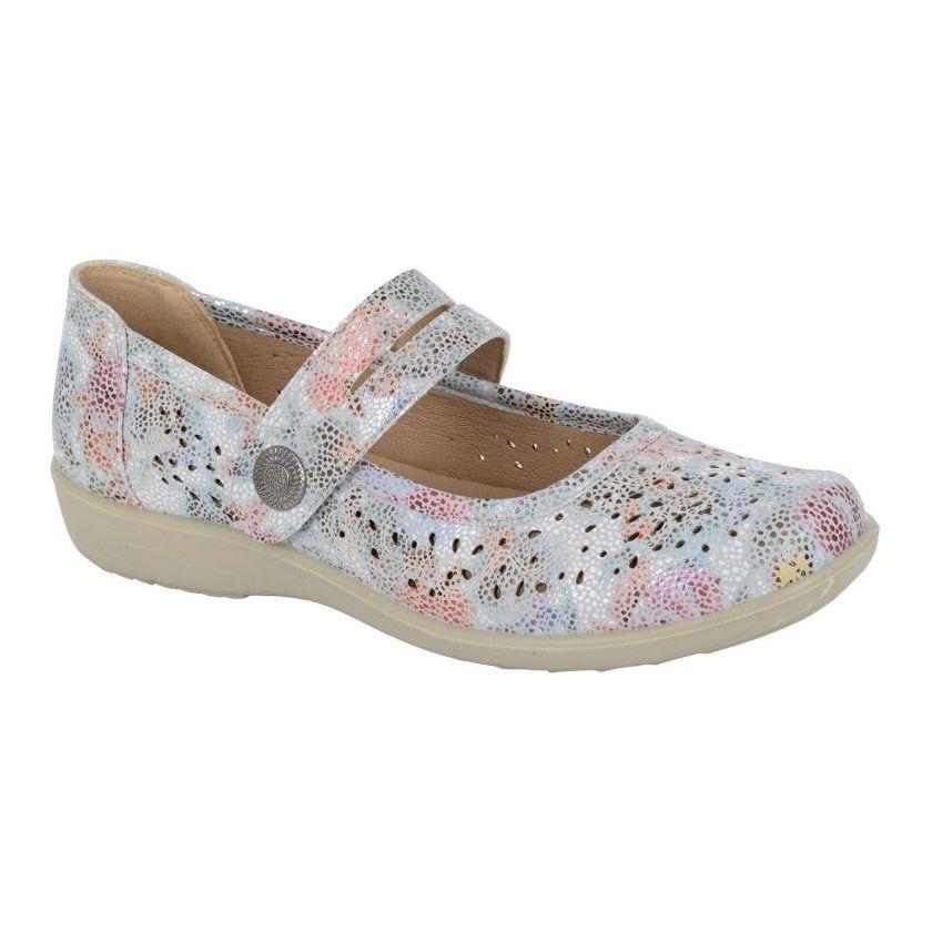 Boulevard women's multi floral synthetic leather shoe with velcro