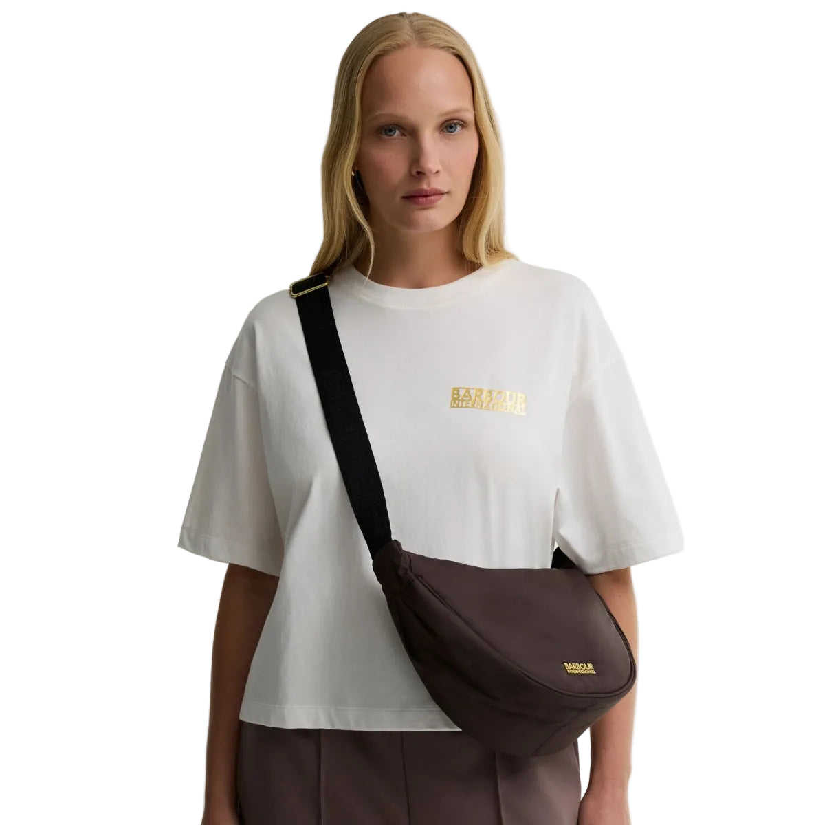 Barbour women's brown sling bag
