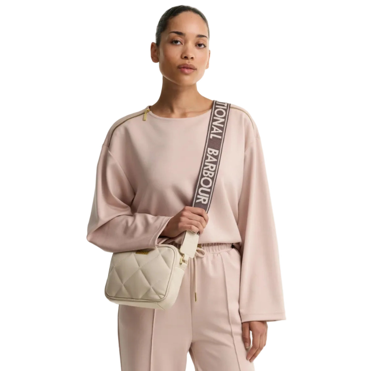 Barbour women's cream quilted crossbody bag
