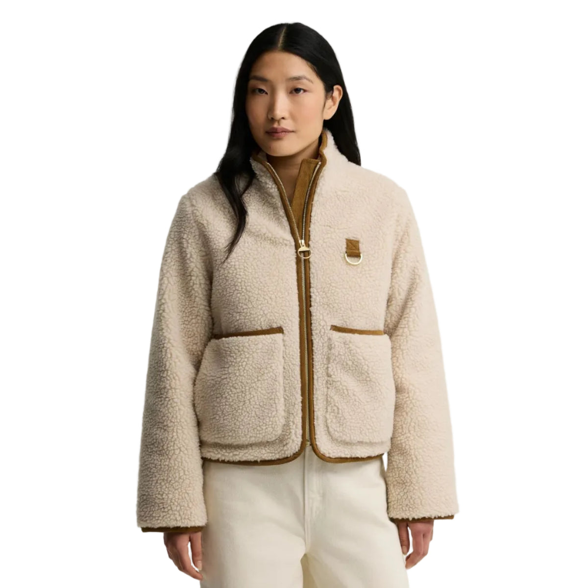Barbour women's cream fleece jacket