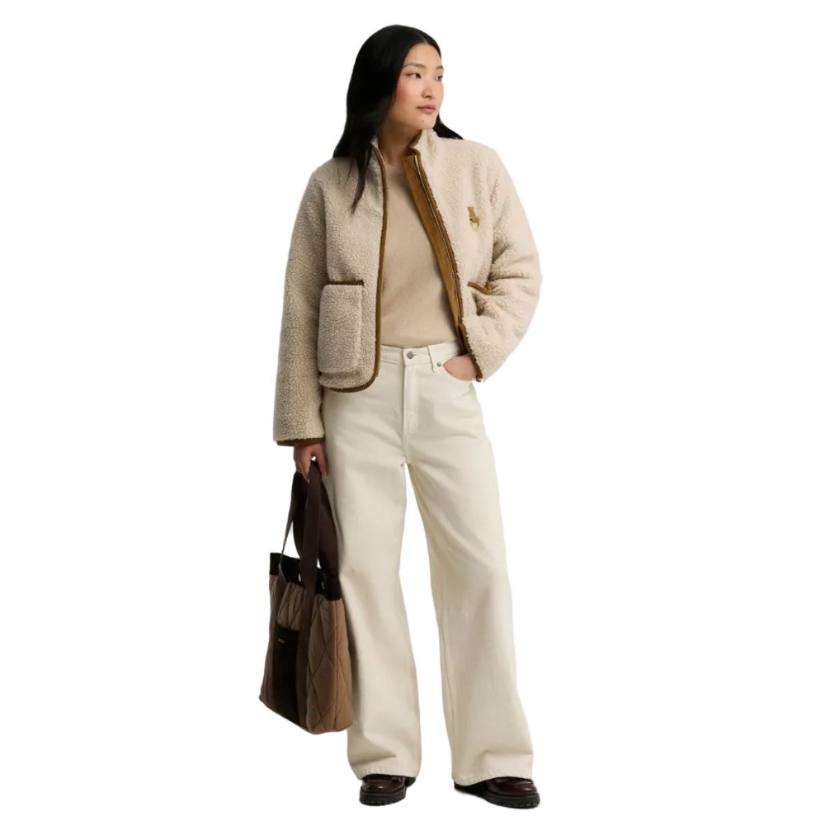 Barbour women's cream fleece jacket