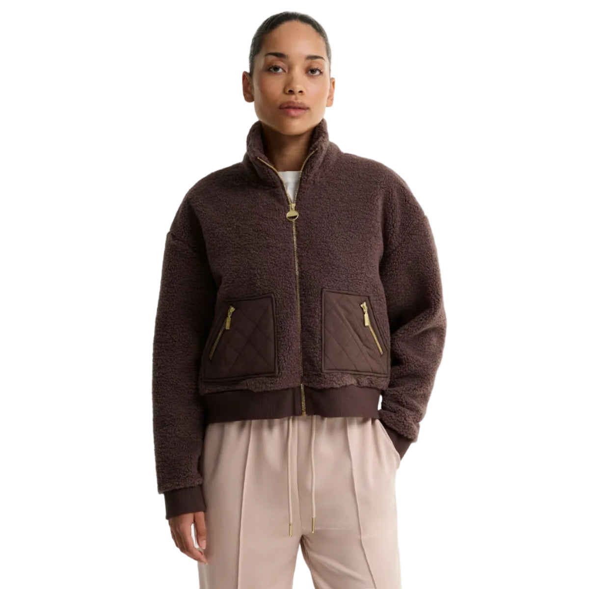 Barbour women's brown borg fleece jacket