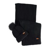 Barbour Womens Beanie/Scarf Saltburn Gift Set Black