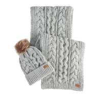 Barbour Womens Beanie/Scarf Penshaw Gift Set Grey