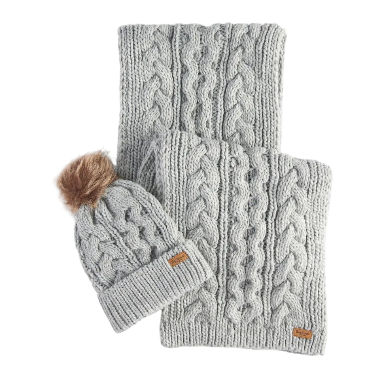 Barbour Womens Beanie/Scarf Penshaw Gift Set Grey