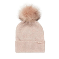 Barbour International Womens Beanie/Scarf Sparkle Gift Set Pink