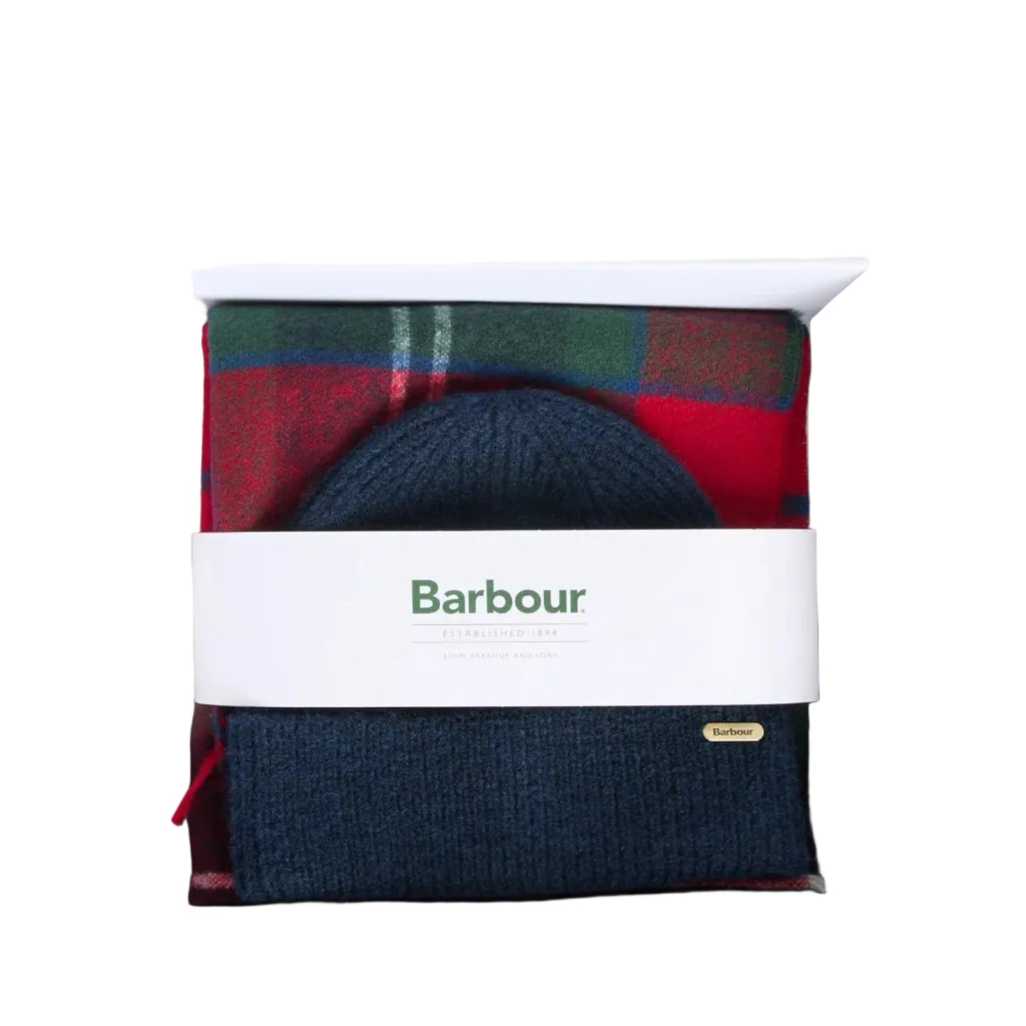 Barbour Olivia women's red spruce beanie and scarf gift set