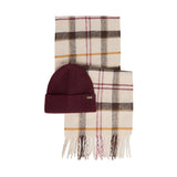 Barbour Womens Beanie/Scarf Olivia Gift Set Light Muted Tartan