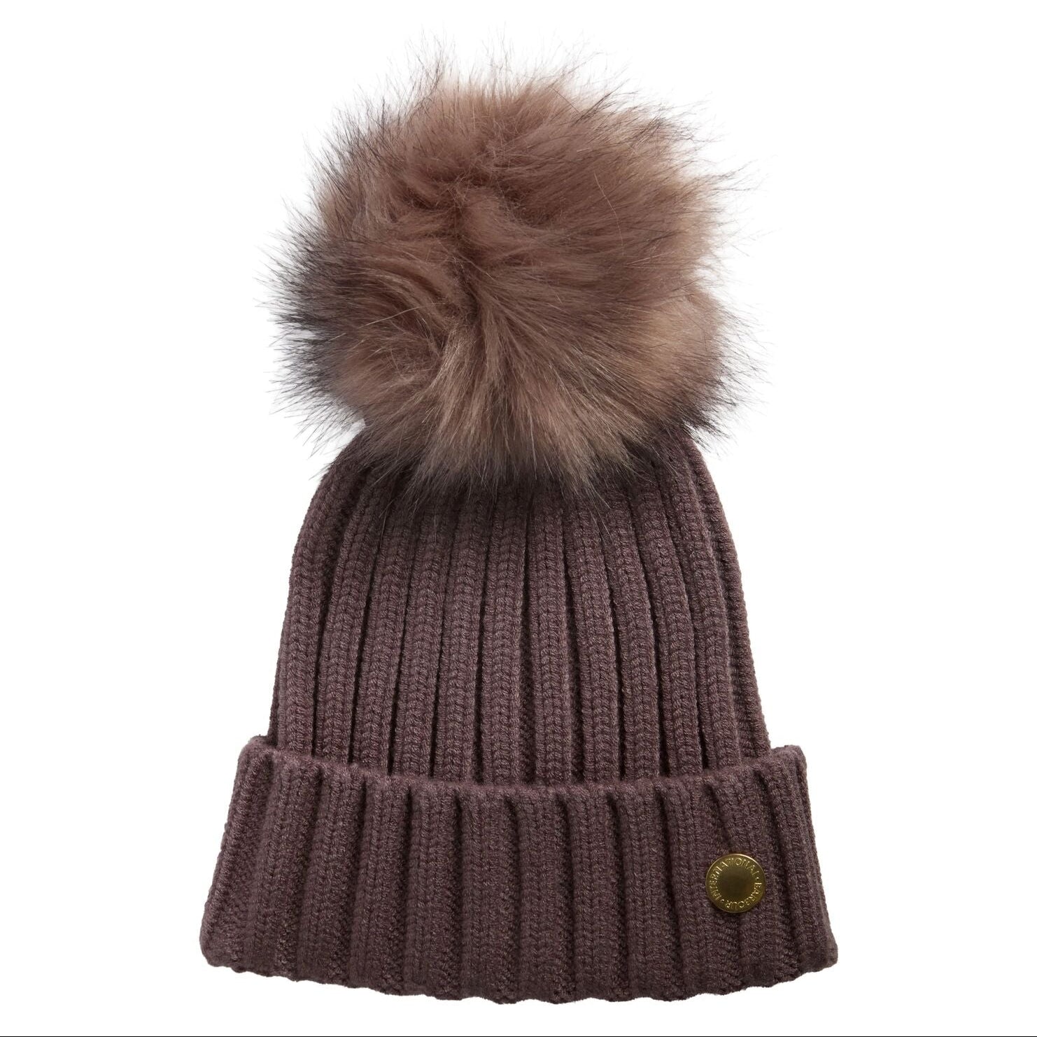 Barbour International Womens Hat Conway Knitted Beanie Truffle