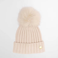 Barbour International Womens Hat Conway Knitted Beanie Moonbeam