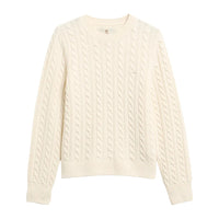 Barbour Womens Jumper Ashdown Cable Knitted Ecru