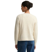 Barbour Womens Jumper Ashdown Cable Knitted Ecru