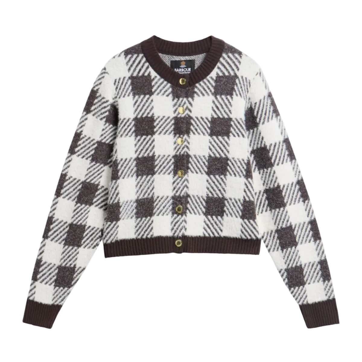 Barbour International Womens Cardigan Halina Knitted Truffle Multi