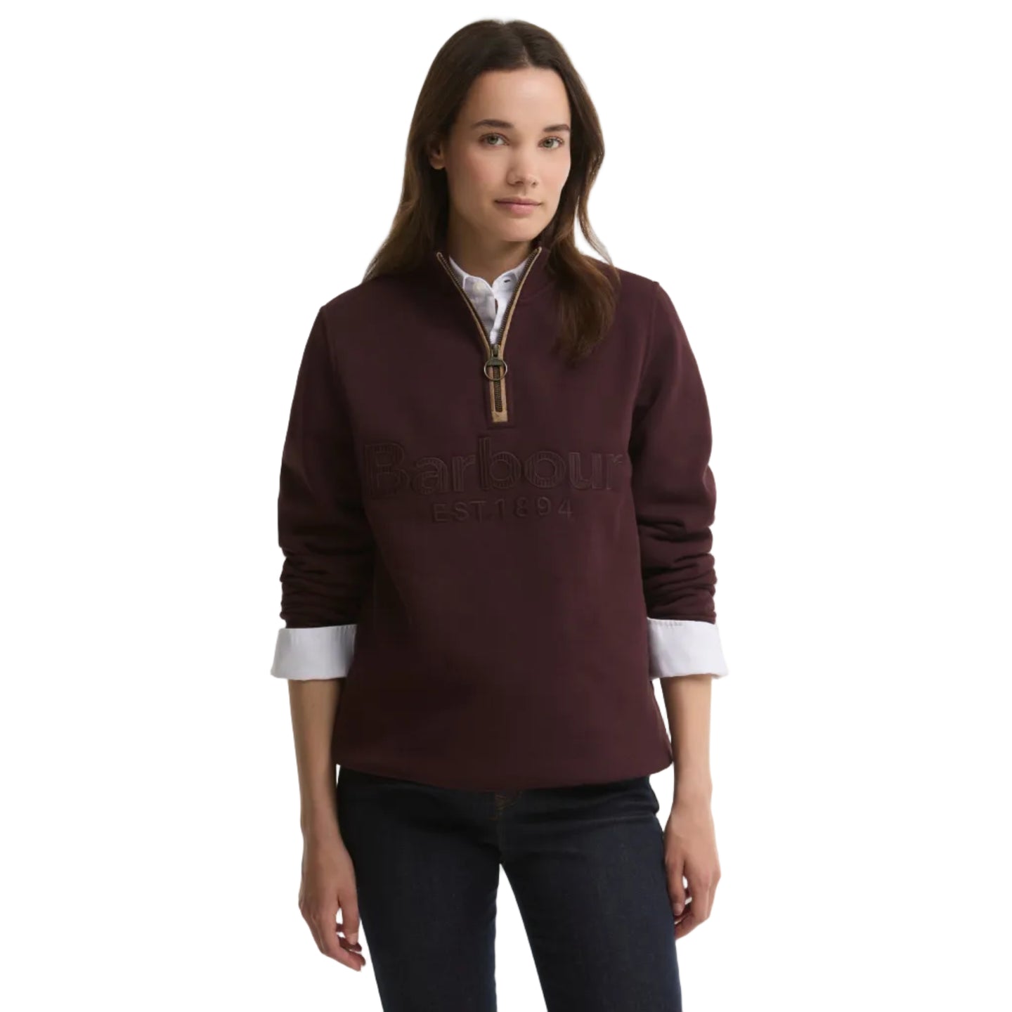 Barbour Womens Half Zip Cynthia Sweatshirt Fig