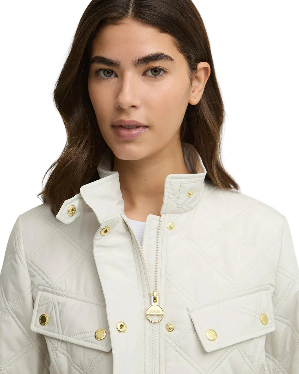 Barbour International Womens Jacket Halsey Quilted Silver Birch