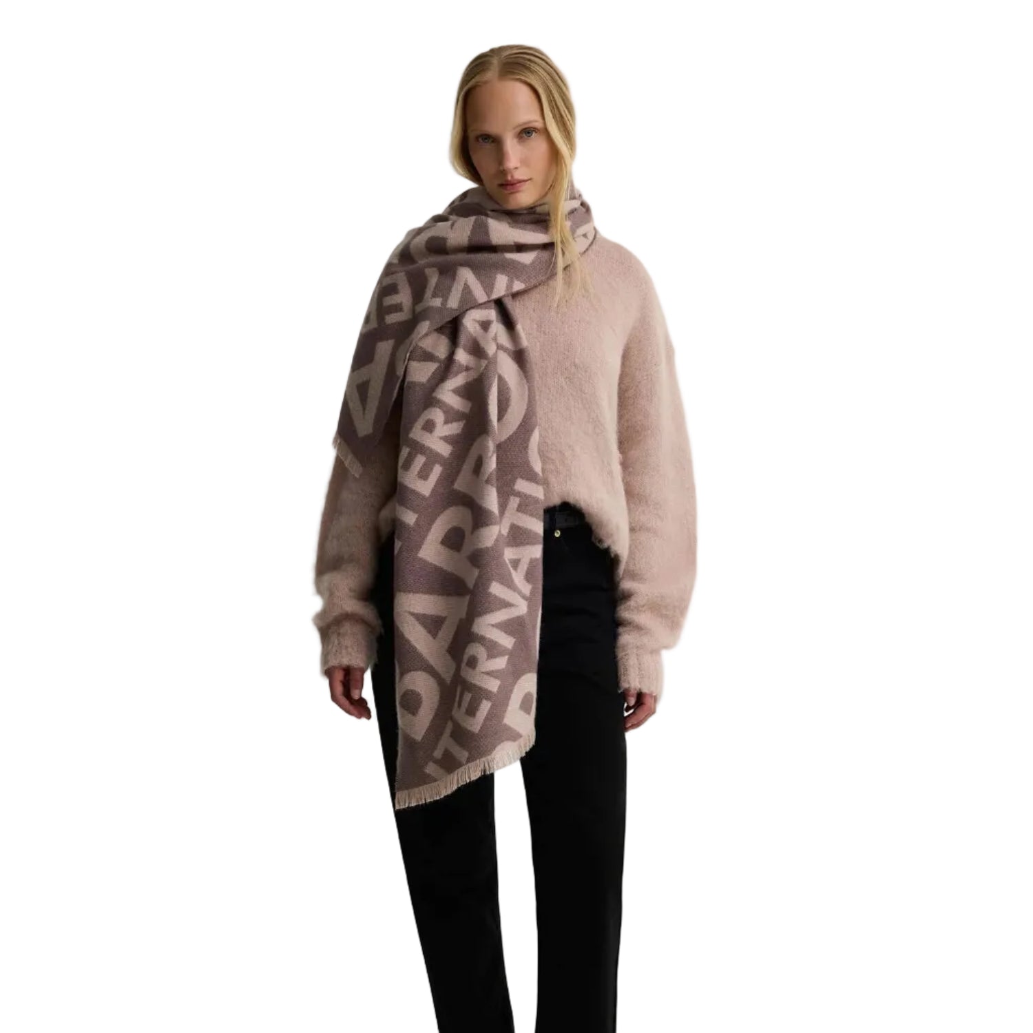Barbour International Kenna women's truffle and nutmeg logo scarf