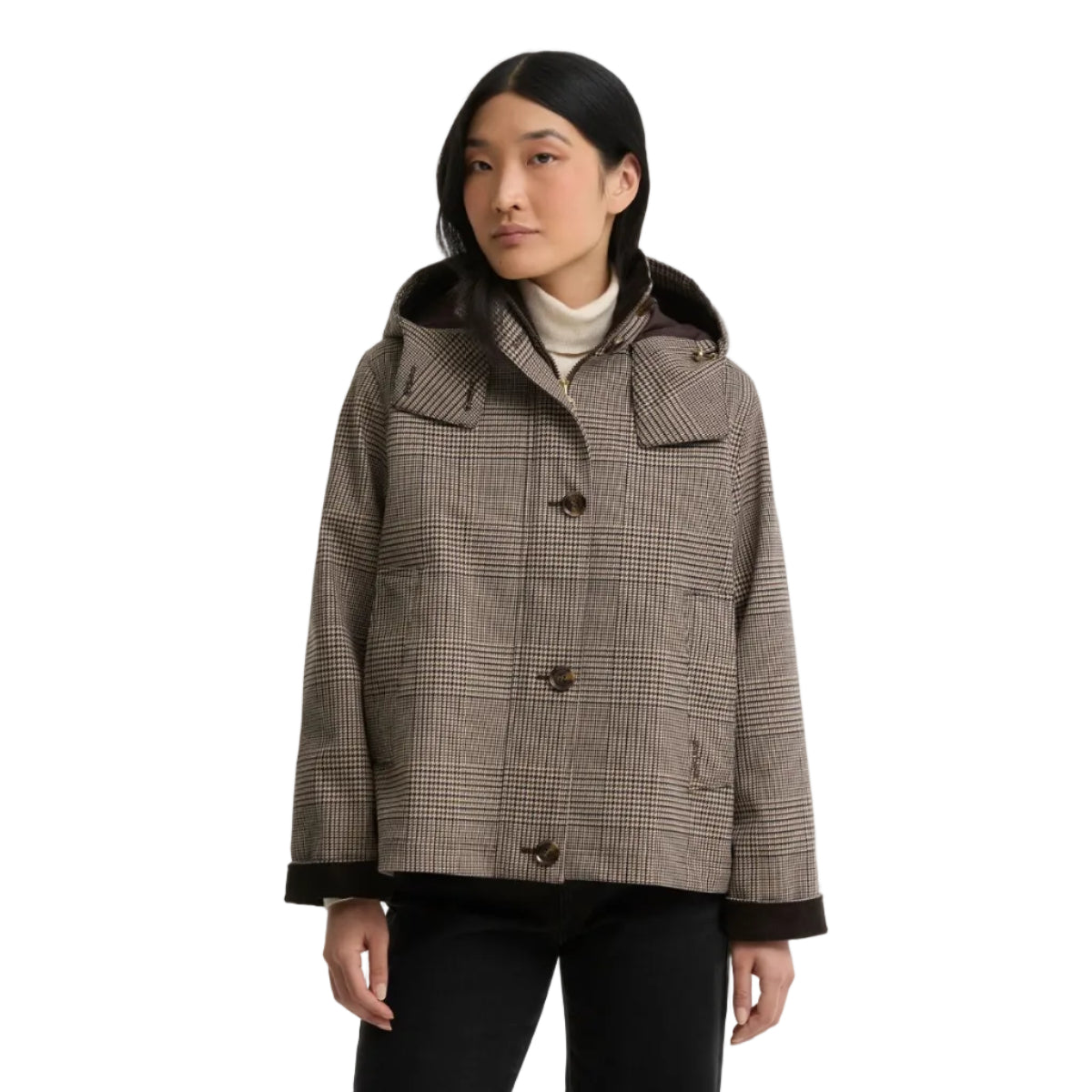Barbour women's brown check showerproof jacket