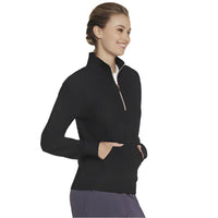 Skechers Womens Sweatshirt Go Luxe Rib ¼ Zip Black