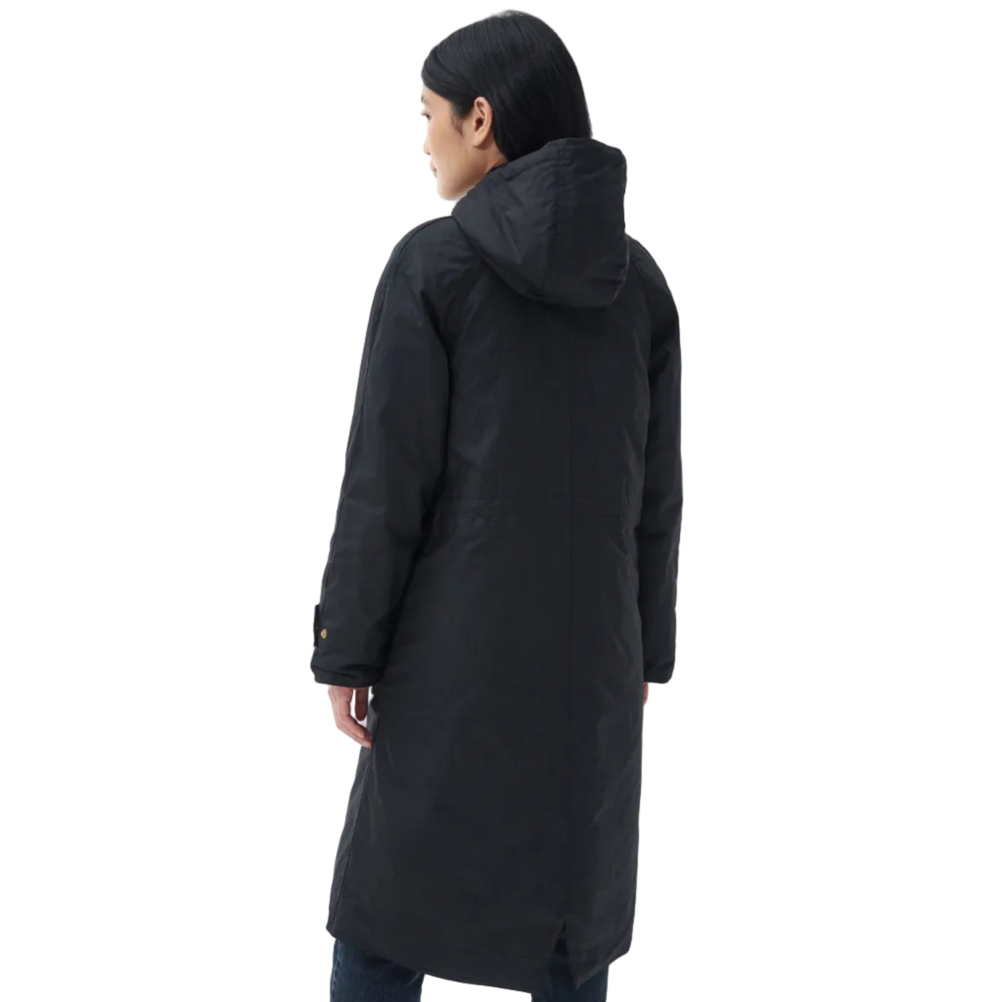 Barbour Womens Wax Jacket Long Cannich Black/Black