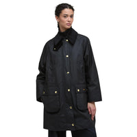 Barbour Womens Wax Jacket Beadnell Long Black