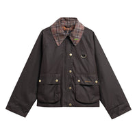 Barbour Womens Jacket Icons Tartan Collar Spey Wax Rustic