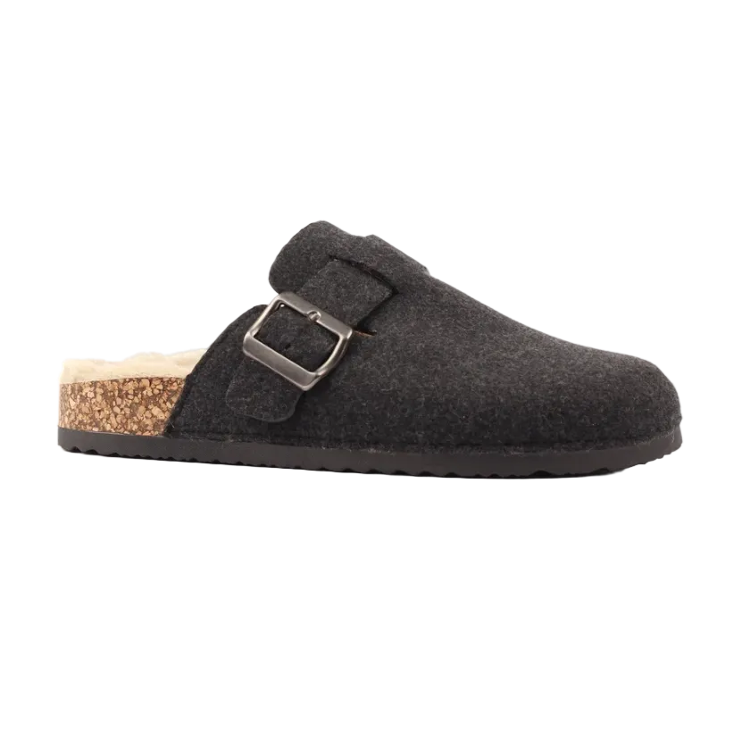 Lazy Dogz Palmer men's dark grey textured mule slippers