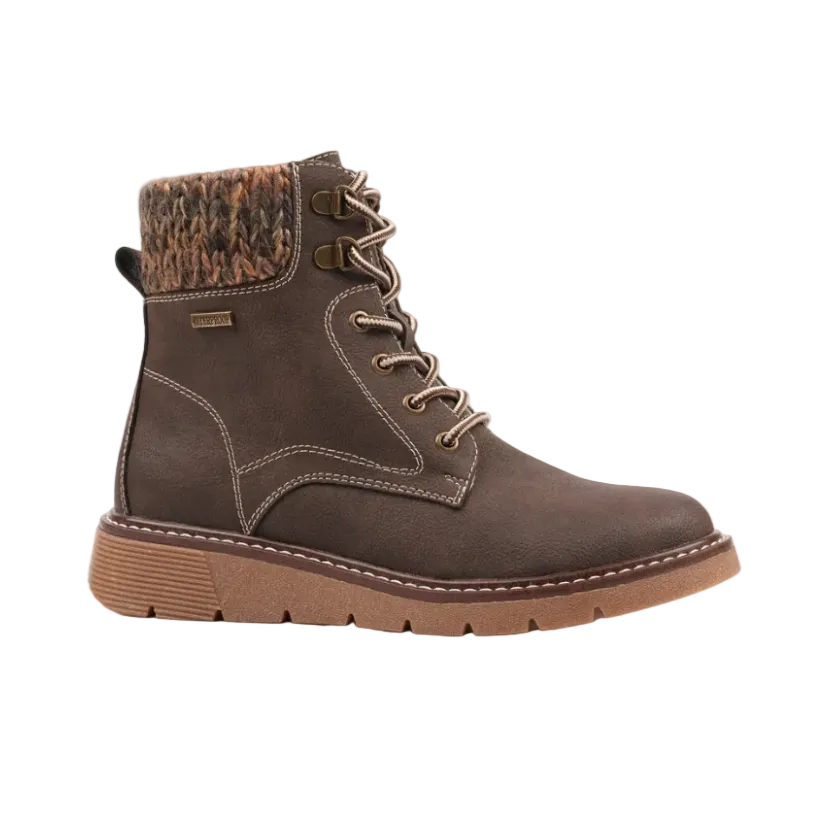 Lunar Elba women's brown waterproof wide fit ankle boots