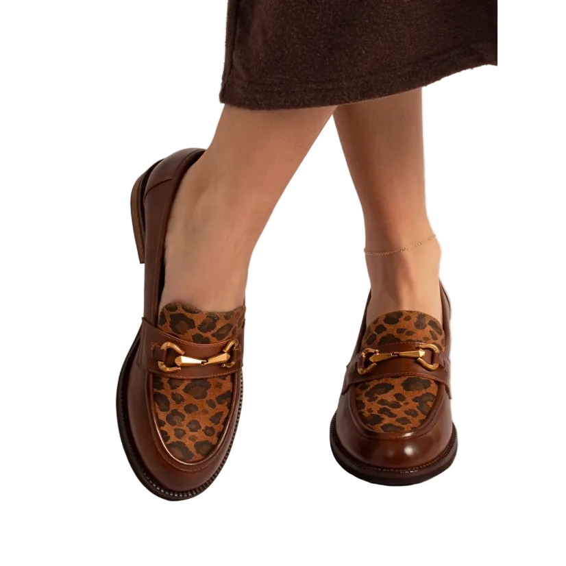 Lunar Sherry women's tan leopard print loafer
