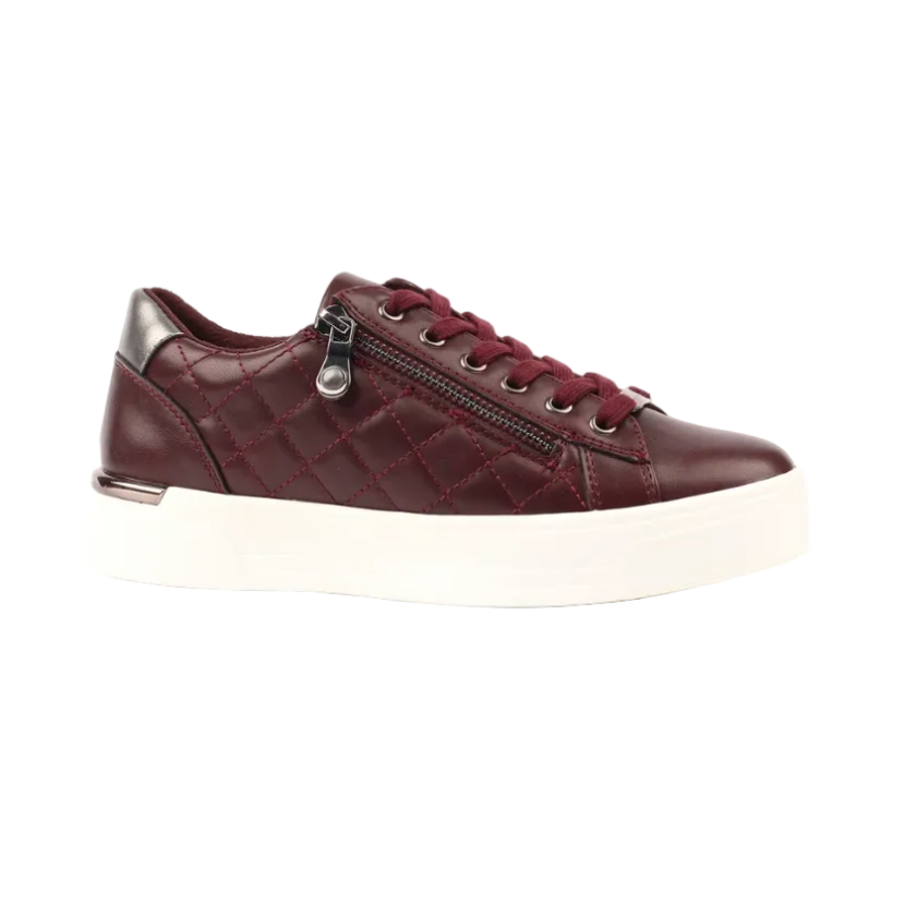 Lunar Xenon women's burgundy quilted panel trainers