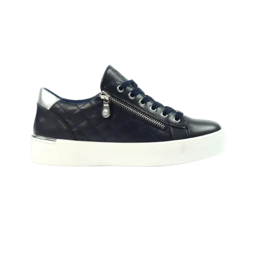Lunar Xenon women's navy quilted panel trainers