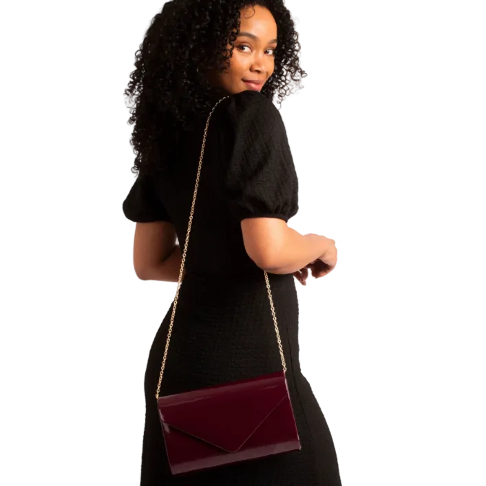 Lunar Elegance Blaze Clutch Bag Burgundy