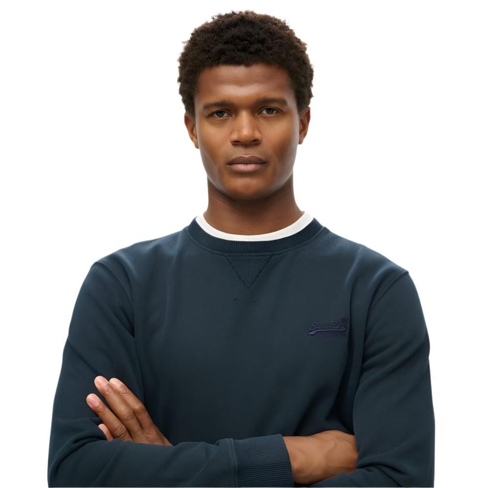 Superdry Mens Essential Logo Crew Sweatshirt Eclipse Navy
