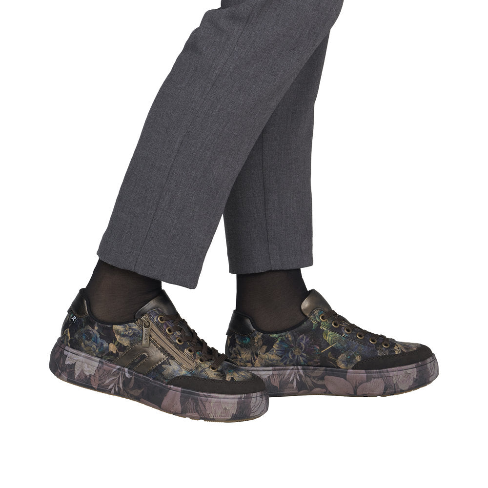 Rieker women's brown combination fashion trainer
