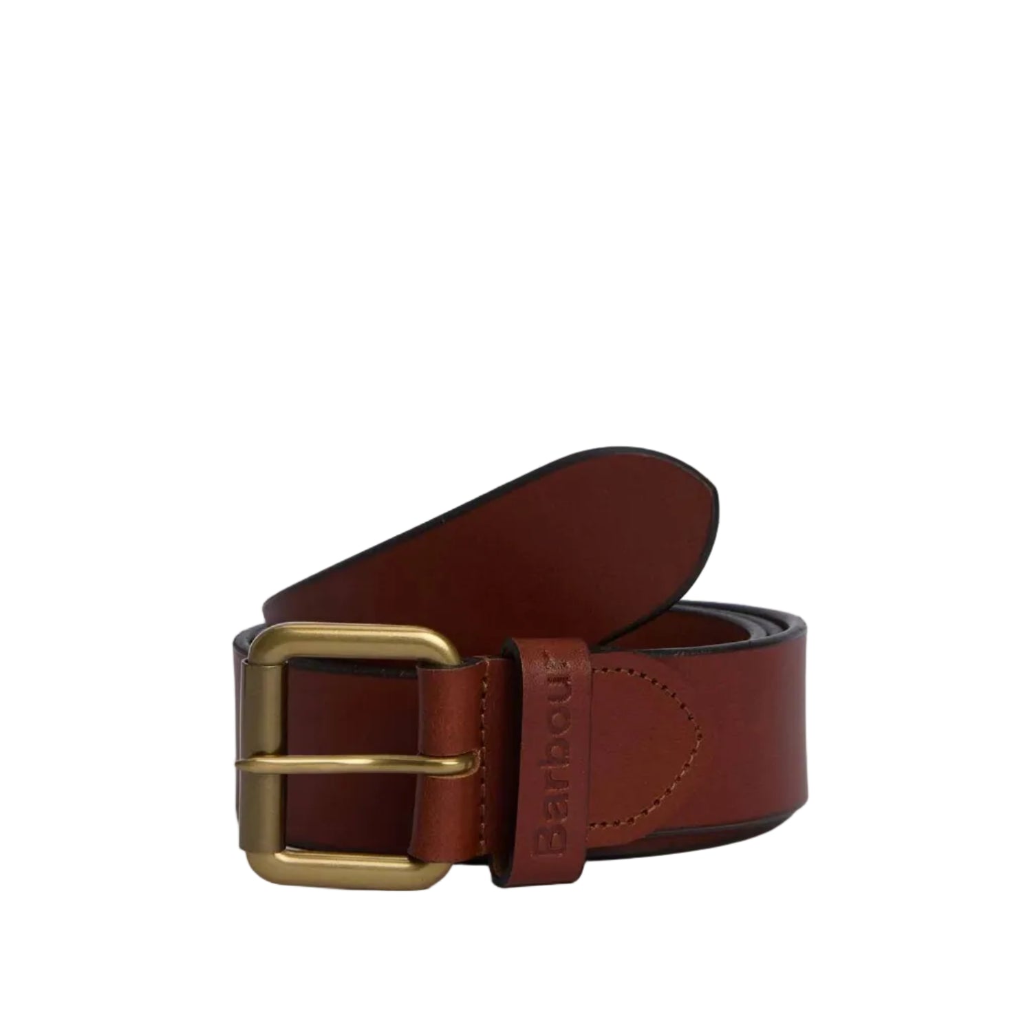 Barbour men's tan leather belt with buckle