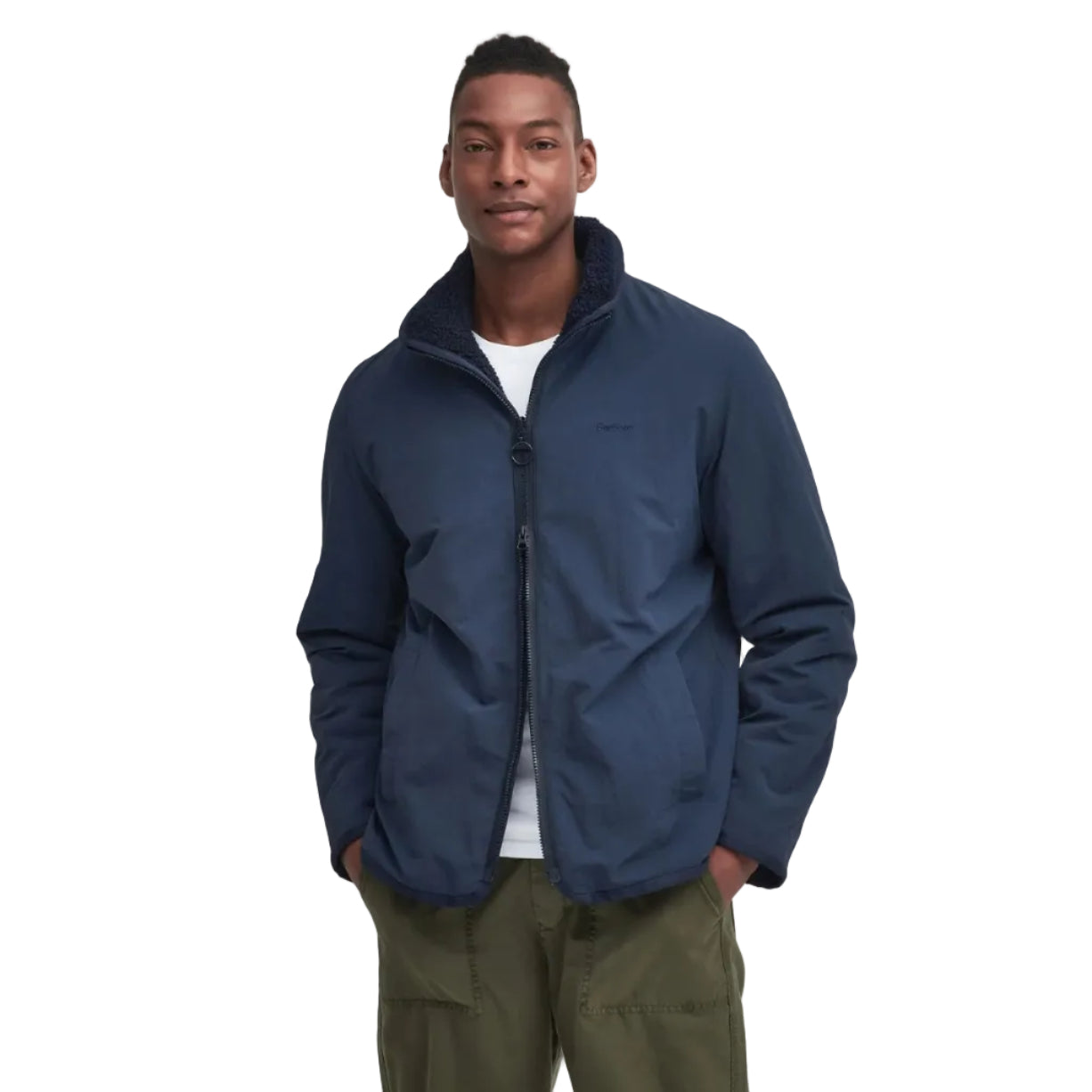 Barbour Mens Jacket Reversible Fleece Navy