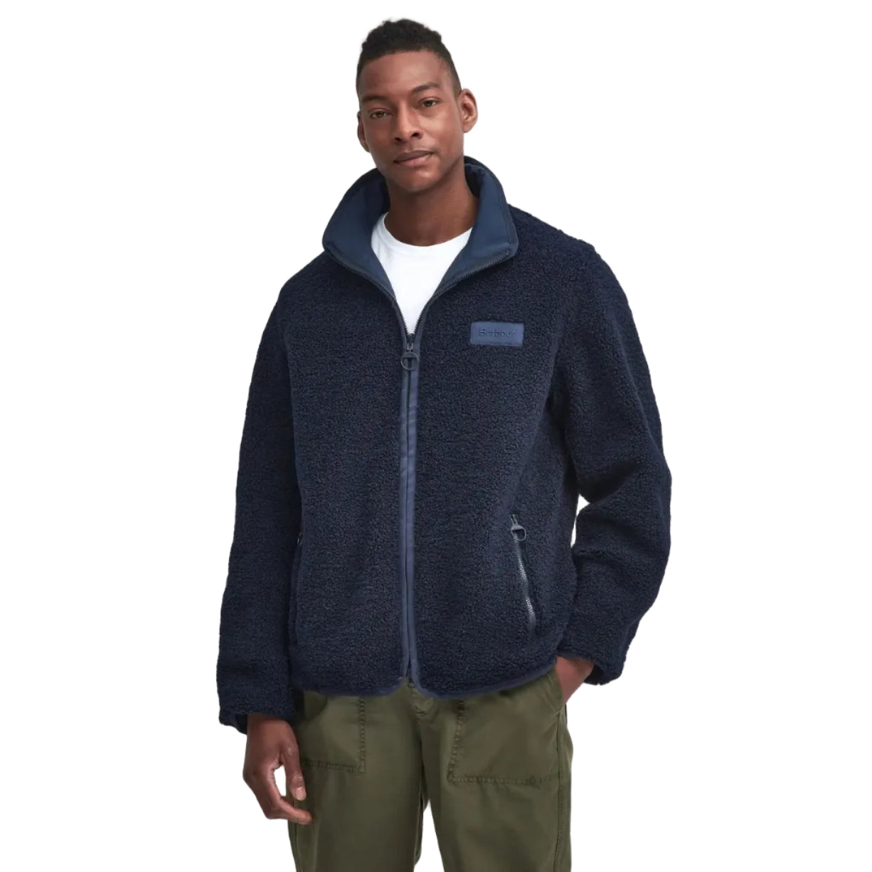 Barbour Mens Jacket Reversible Fleece Navy