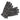 Pair of dark brown leather gloves with buttoned cuffs on a white background