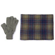 Barbour Mens Gloves & Scarf Set Classic/Olive