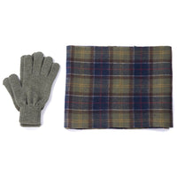 Barbour Mens Gloves & Scarf Set Classic/Olive