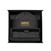 Barbour International Mens Beanie/Scarf Boston Gift Set Black/Grey